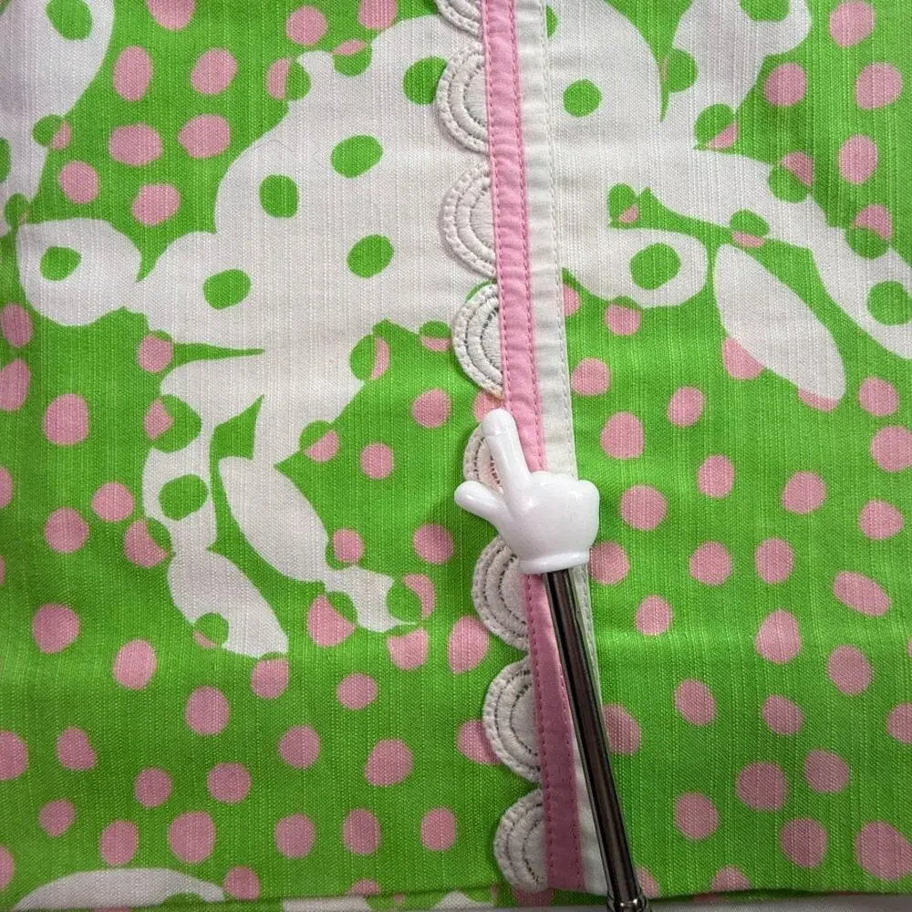 Lilly Pulitzer Originals Pink Green Crab Print Cotton Mini Skirt Coastal Size 2